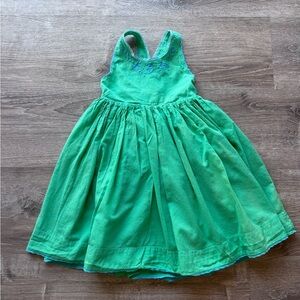 Mini Boden Girls Green Cross Back Dress